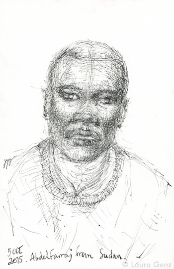 Abdelfarraj from Sudan.  Occupation de J. Quarré, 5 octobre 2015 © Laura Genz